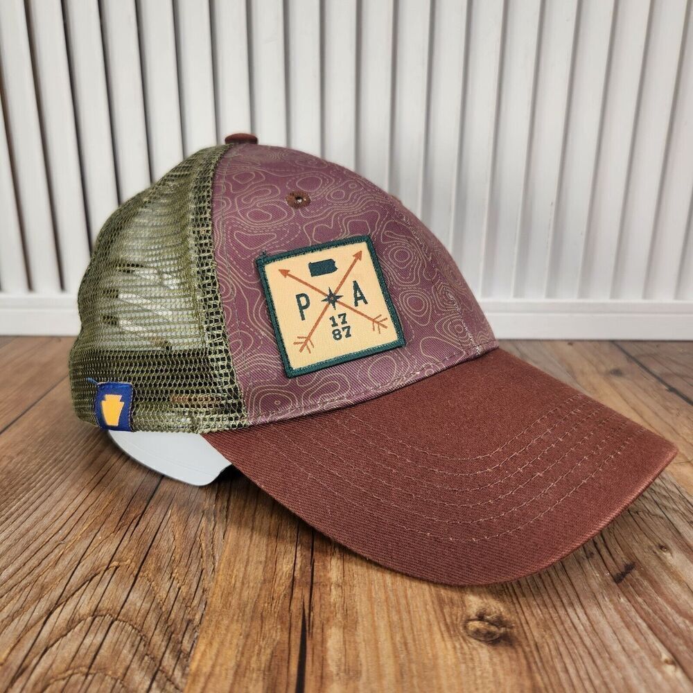 Cirque Mountain Apparel Pennsylvania 1787 Snapback Trucker Hat Cap Green Purple